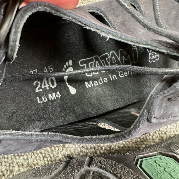 Tatami By Birkenstock Lace Front Open Toe Sandals Black Leather Size 6 / EU 37 - Picture 3 of 4